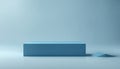 Product display podium with blue abstract background. 3D rendering Royalty Free Stock Photo