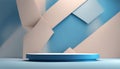 Product display podium with blue abstract background. 3D rendering Royalty Free Stock Photo