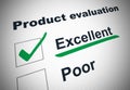 Product evaluation form