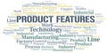 Product Features word cloud create with text only.