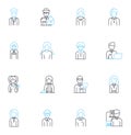 Product feedback linear icons set. Feedback, Reviews, Suggestions, Opinion, Response, Critique, Evaluation line vector