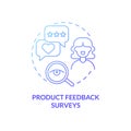 Product feedback survey blue gradient concept icon