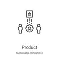 product icon vector from sustainable competitive advantage collection. Thin line product outline icon vector illustration. Linear Royalty Free Stock Photo
