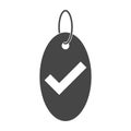 Product label icon with the text check mark