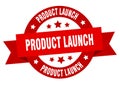 product launch round ribbon isolated label. product launch sign. Royalty Free Stock Photo