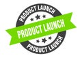 product launch sign. round ribbon sticker. isolated tag Royalty Free Stock Photo