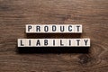 Product liability - word concept on building blocks, text