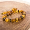 The product is made of natural amber in different shades