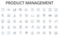 Product management line icons collection. Restoration, Refurbishment, Reconstruction, Renovation, Fix, Mend, Patch-up