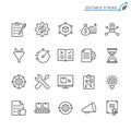 Product management line icons. Editable stroke