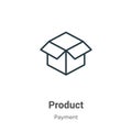 Product outline vector icon. Thin line black product icon, flat vector simple element illustration from editable ecommerce concept