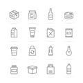 Product package vector line icons