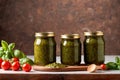 Product packaging mockup photo of Jar of pesto sauce, studio advertising photoshoot Royalty Free Stock Photo