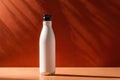 Product packaging mockup photo of Reusable bottle, studio advertising photoshoot