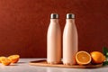 Product packaging mockup photo of Reusable bottle, studio advertising photoshoot