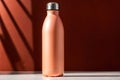 Product packaging mockup photo of Reusable bottle, studio advertising photoshoot