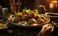 Product photo of incredibly detailed Falafel, Generative Ai