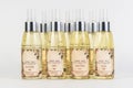 Product photograph of bottles of natural body oil. Liverpool, UK 10 Nov 2019