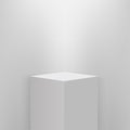 Product presentation podium, white stage, Empty white pedestal, blank template mockup. vector