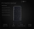 Product presentation.Vector illustration shows realistic black power bank lies on a black background.