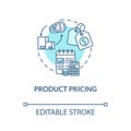 Product pricing turquoise concept icon