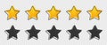 Product Rating Stars Set - Different Vector Illustrations - Isolated On Transparent Background Royalty Free Stock Photo