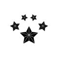 Product ratings five stars, premium icon flat logo in black on isolated white background. EPS 10 vector