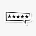 Product ratings sticker isolated on gray background