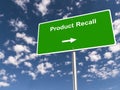 product recall traffic sign on blue sky