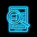 product research neon glow icon illustration Royalty Free Stock Photo