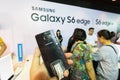 The Product of Samsung Galaxy S6 S6 Edge Note 5 A8 J7 and Gear in Thailand Mobile Expo 2015 Showcase