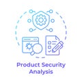 Product security analysis blue gradient concept icon Royalty Free Stock Photo