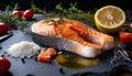 product shot of a juicy Salmon Steak Royalty Free Stock Photo