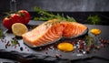 product shot of a juicy Salmon Steak Royalty Free Stock Photo