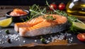 product shot of a juicy Salmon Steak Royalty Free Stock Photo