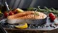 product shot of a juicy Salmon Steak Royalty Free Stock Photo