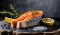 product shot of a juicy Salmon Steak Royalty Free Stock Photo