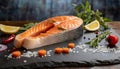 product shot of a juicy Salmon Steak Royalty Free Stock Photo