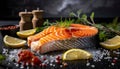 product shot of a juicy Salmon Steak Royalty Free Stock Photo