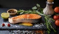 product shot of a juicy Salmon Steak Royalty Free Stock Photo