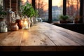 Product showcase on kitchen table with sleek interior softly blurred in background