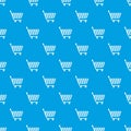 Product trolley pattern vector seamless blue Royalty Free Stock Photo