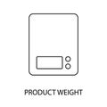 Product weight line icon vector for food packaging, kitchen scales Royalty Free Stock Photo