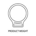 Product weight line icon vector for food packaging, kitchen scales Royalty Free Stock Photo