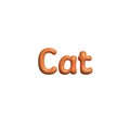 3d cat text cute cartoon text