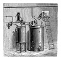 Production of Aniline, vintage engraving