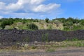 Production area with road and rocks Royalty Free Stock Photo