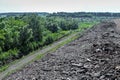 Production area with road and rocks Royalty Free Stock Photo