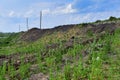 Production area with road and rocks Royalty Free Stock Photo