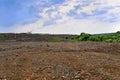 Production area with road and rocks Royalty Free Stock Photo